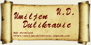 Umiljen Dulikravić vizit kartica